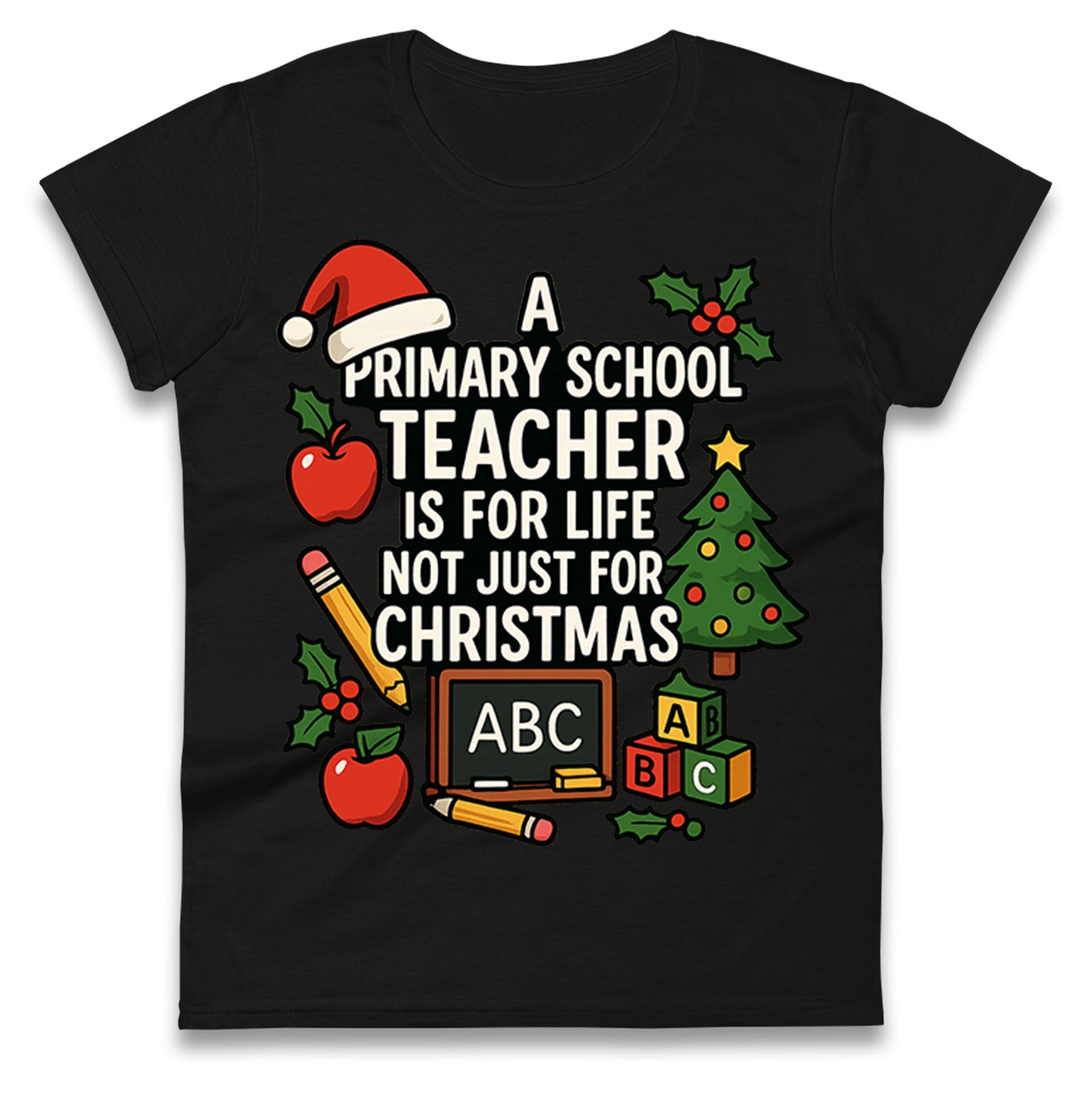 Primary School Teacher Christmas Ladies T Shirt