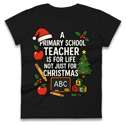 Primary School Teacher Christmas Ladies T Shirt