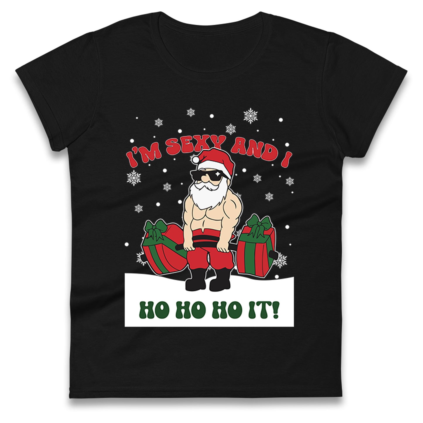 Santa Claus Ho Ho Ho Ladies T Shirt