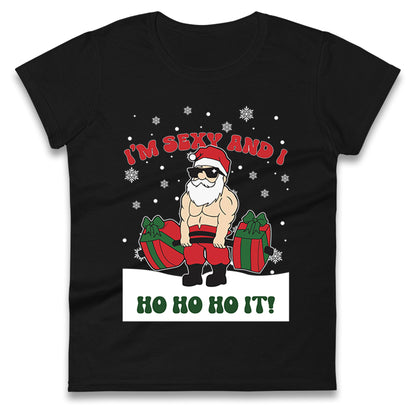 Santa Claus Ho Ho Ho Ladies T Shirt