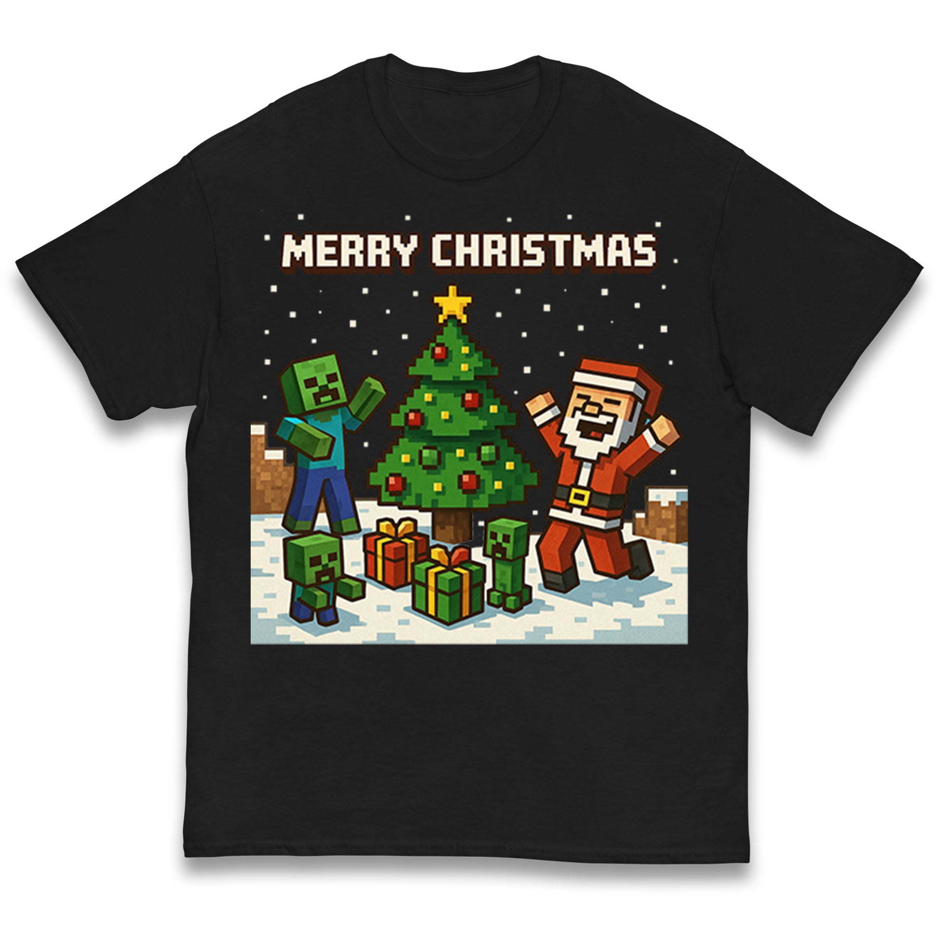 Minecraft Christmas Kids T Shirt 