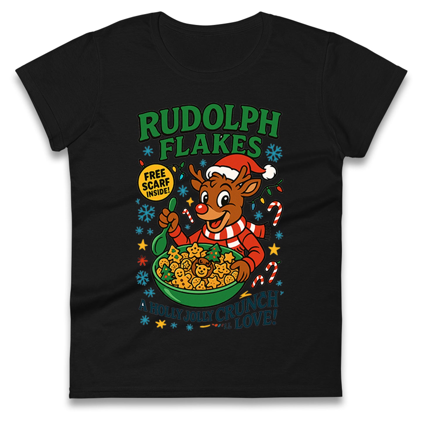 Rudolph The Red Nose Reindeer Ladies T Shirt