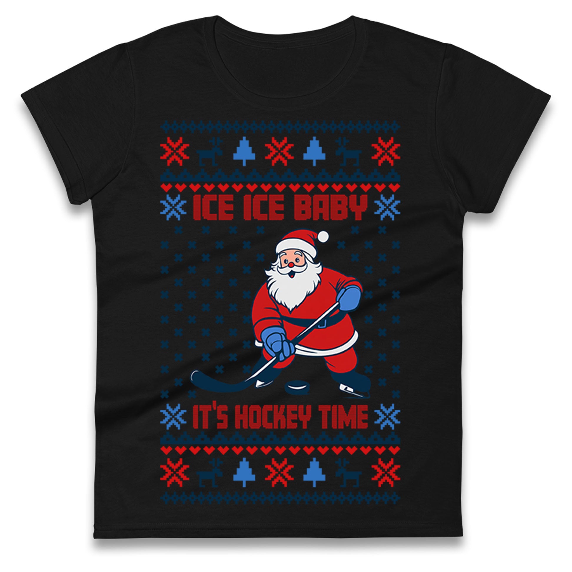 Hockey Christmas Ladies T Shirt 