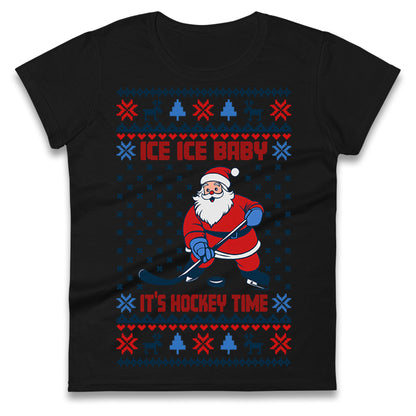 Hockey Christmas Ladies T Shirt 