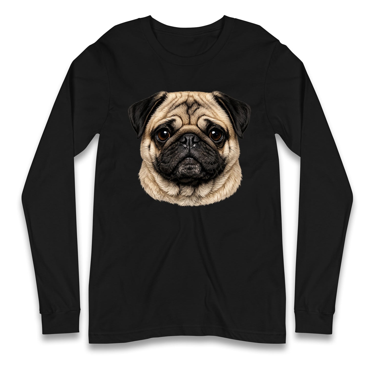 Pug Dog Face Longsleeve T Shirt