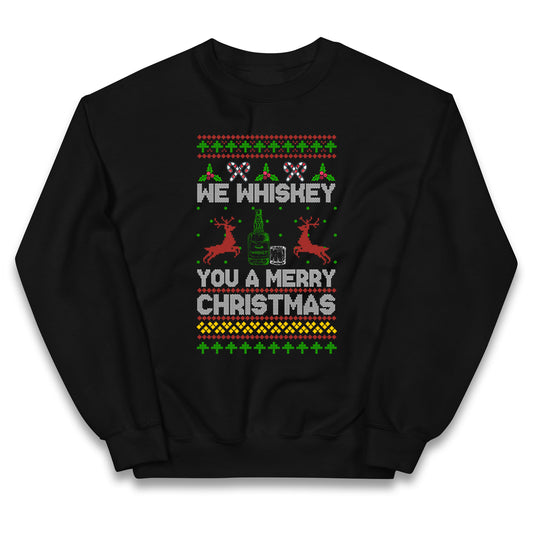 whisky Christmas Kids Jumper