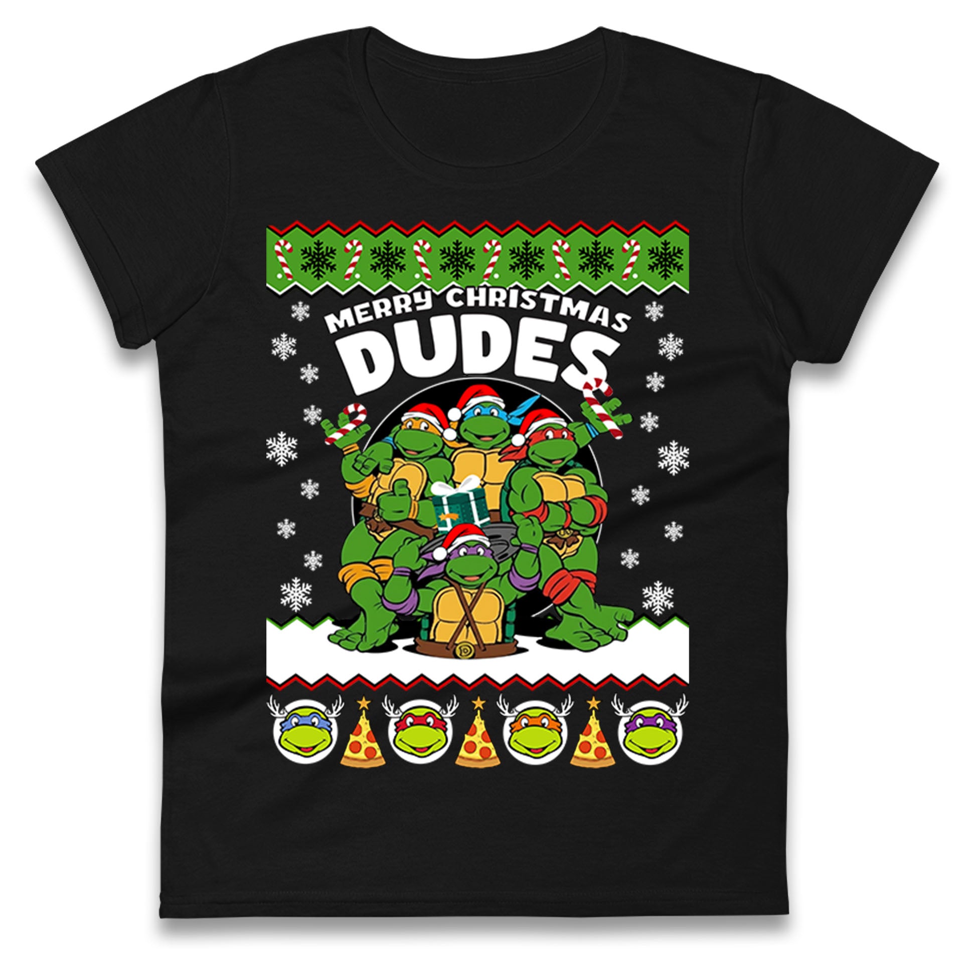 Ninja Turtles Christmas Ladies T Shirt