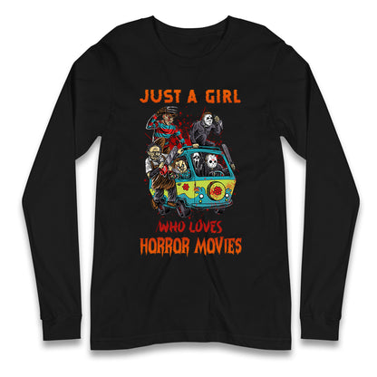 Just A Girl Who Loves Horror Movies Halloween T Shirt
