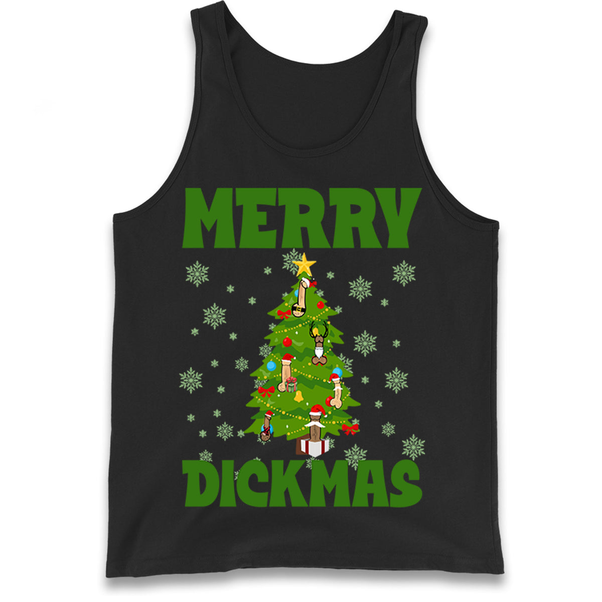 Merry Dickmas Funny Christmas Tank Top