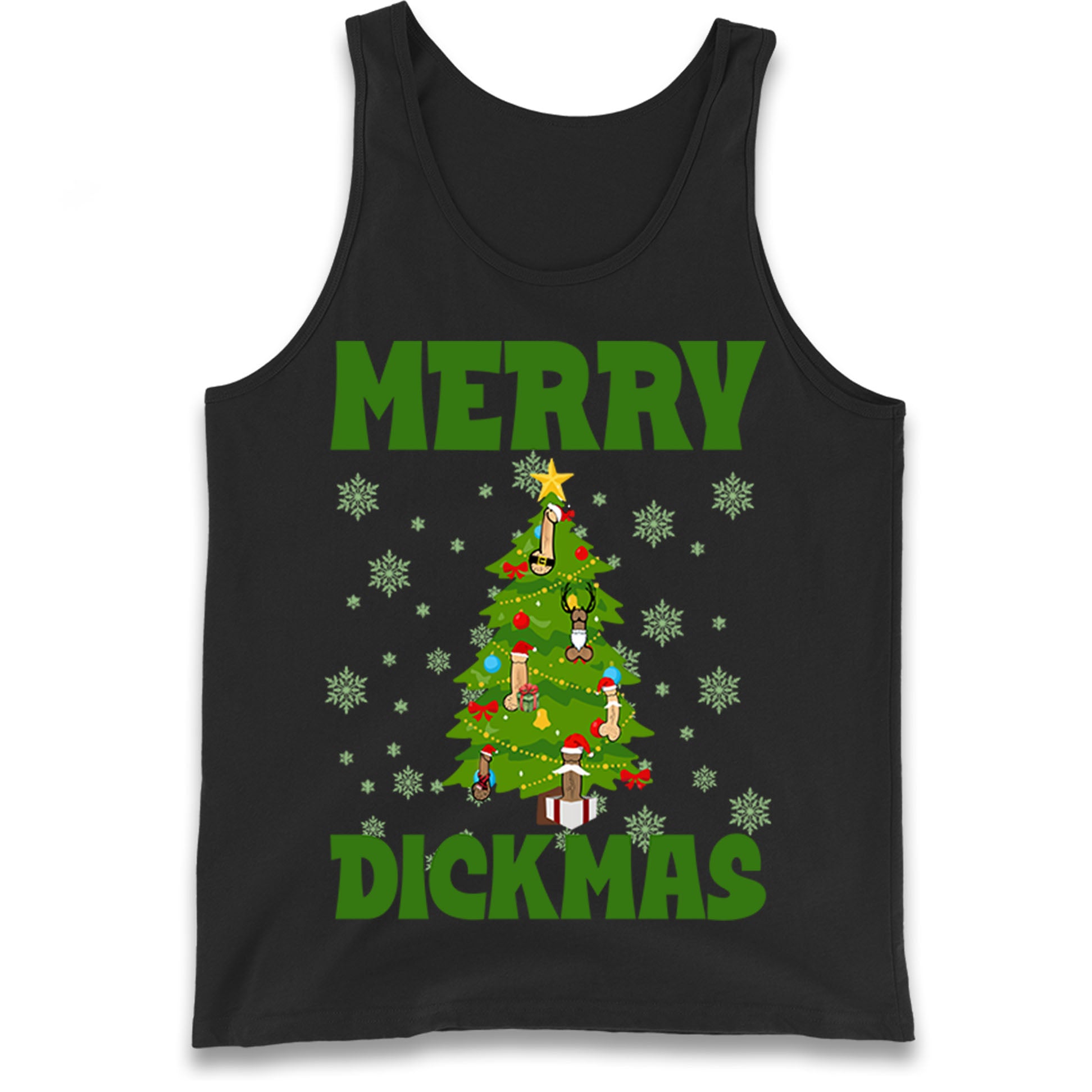 Merry Dickmas Funny Christmas Tank Top