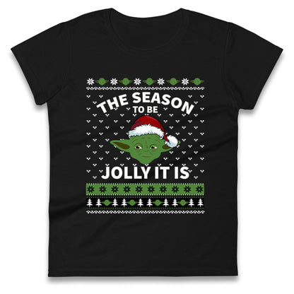 Yoda Christmas Ladies T Shirt
