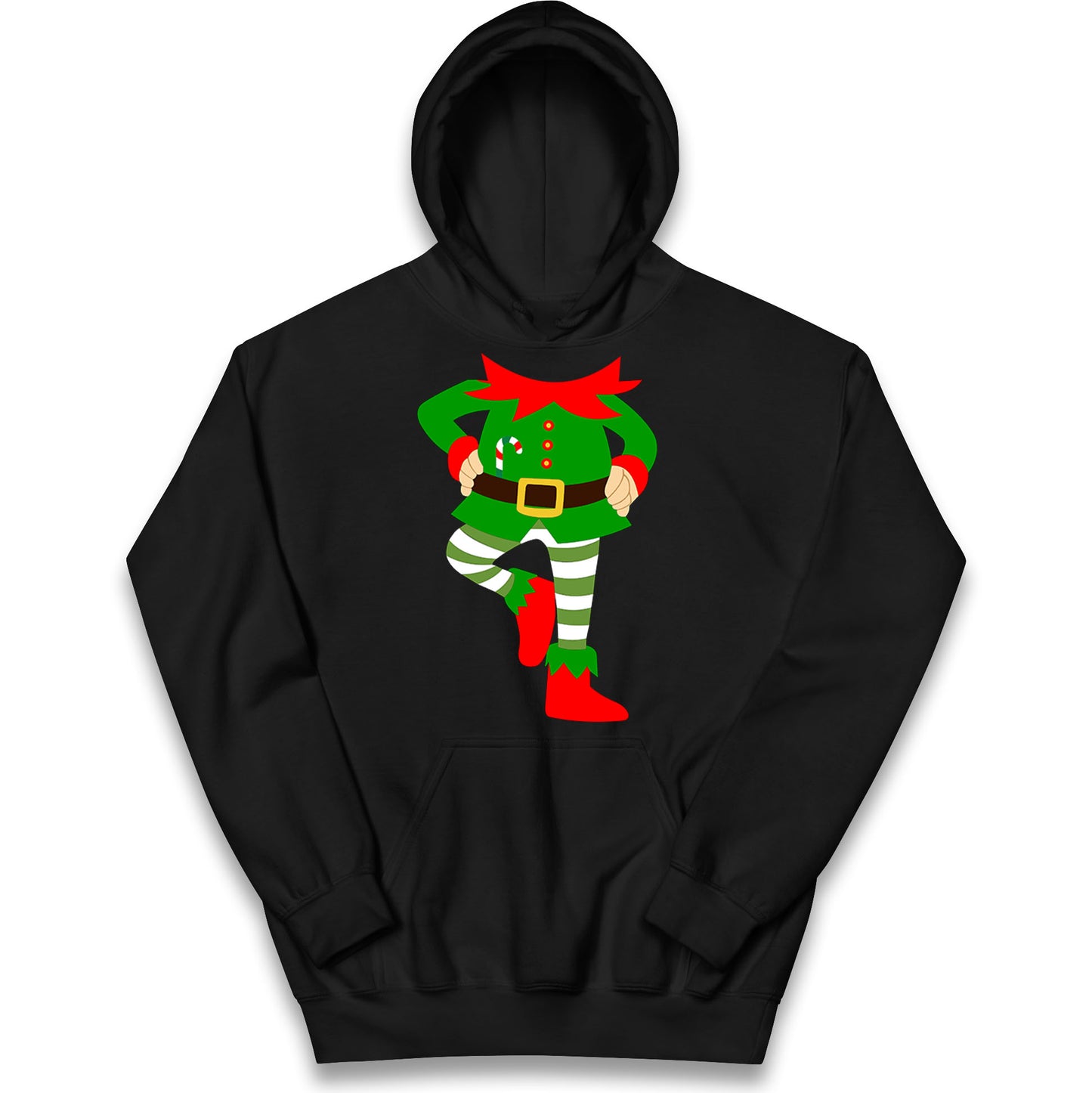 Personalise Christmas Party Wear Elf Kids Hoodie