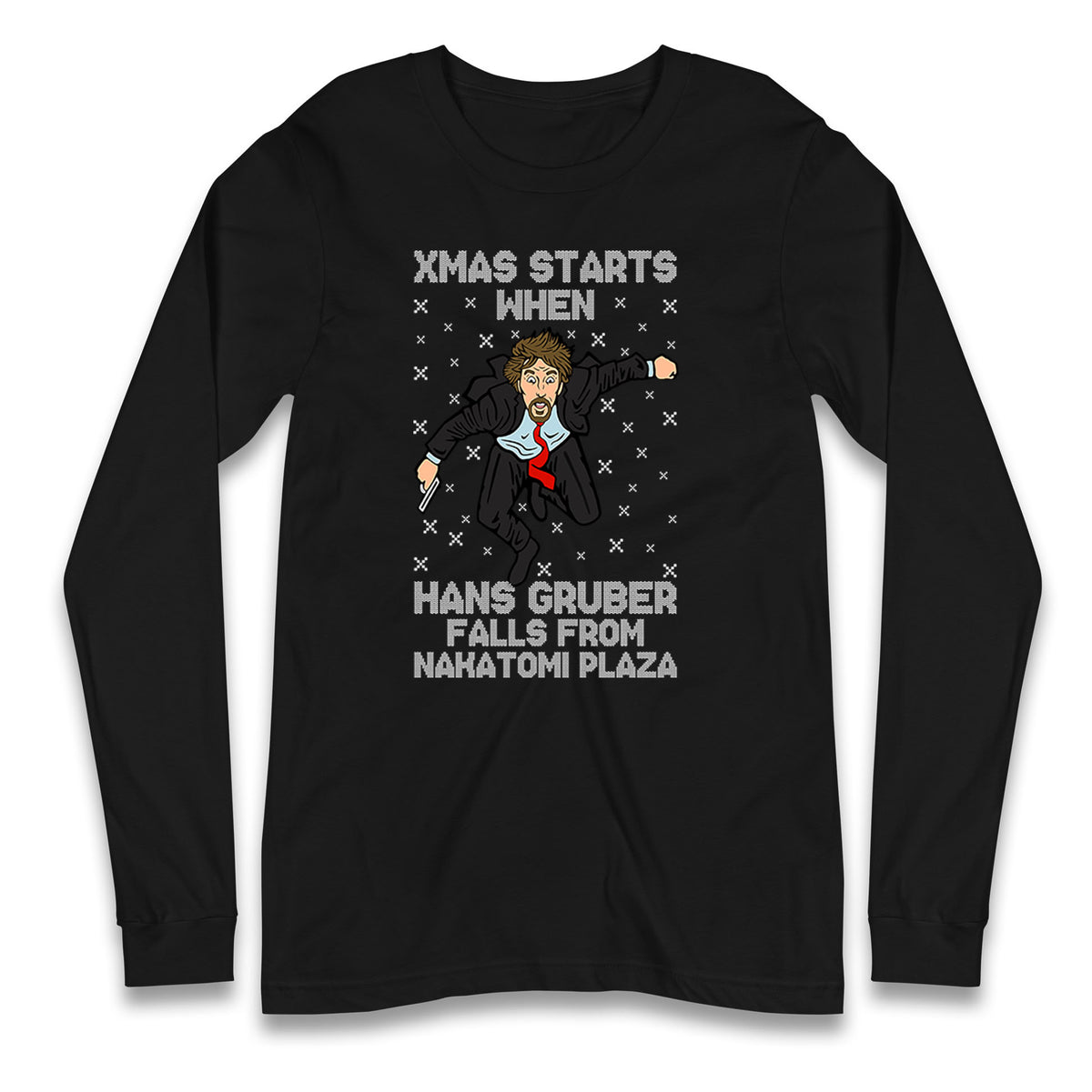 hans gruber falling long sleeve t shirt