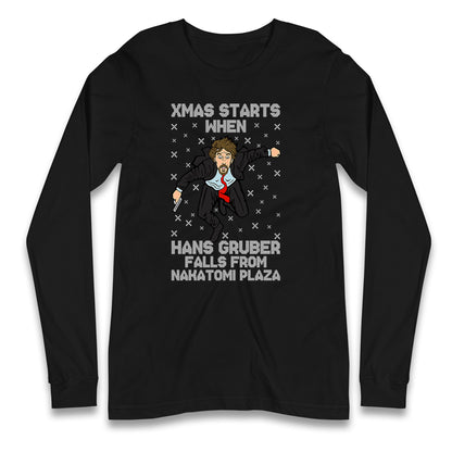 hans gruber falling long sleeve t shirt