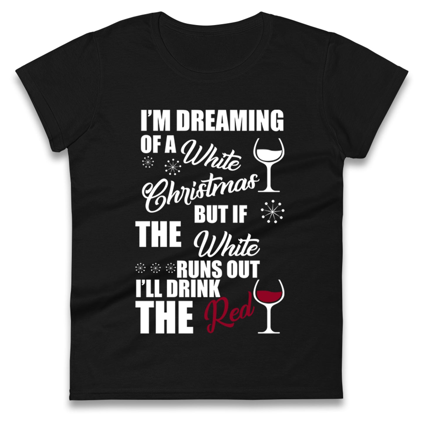 Wine Christmas Ladies T Shirt