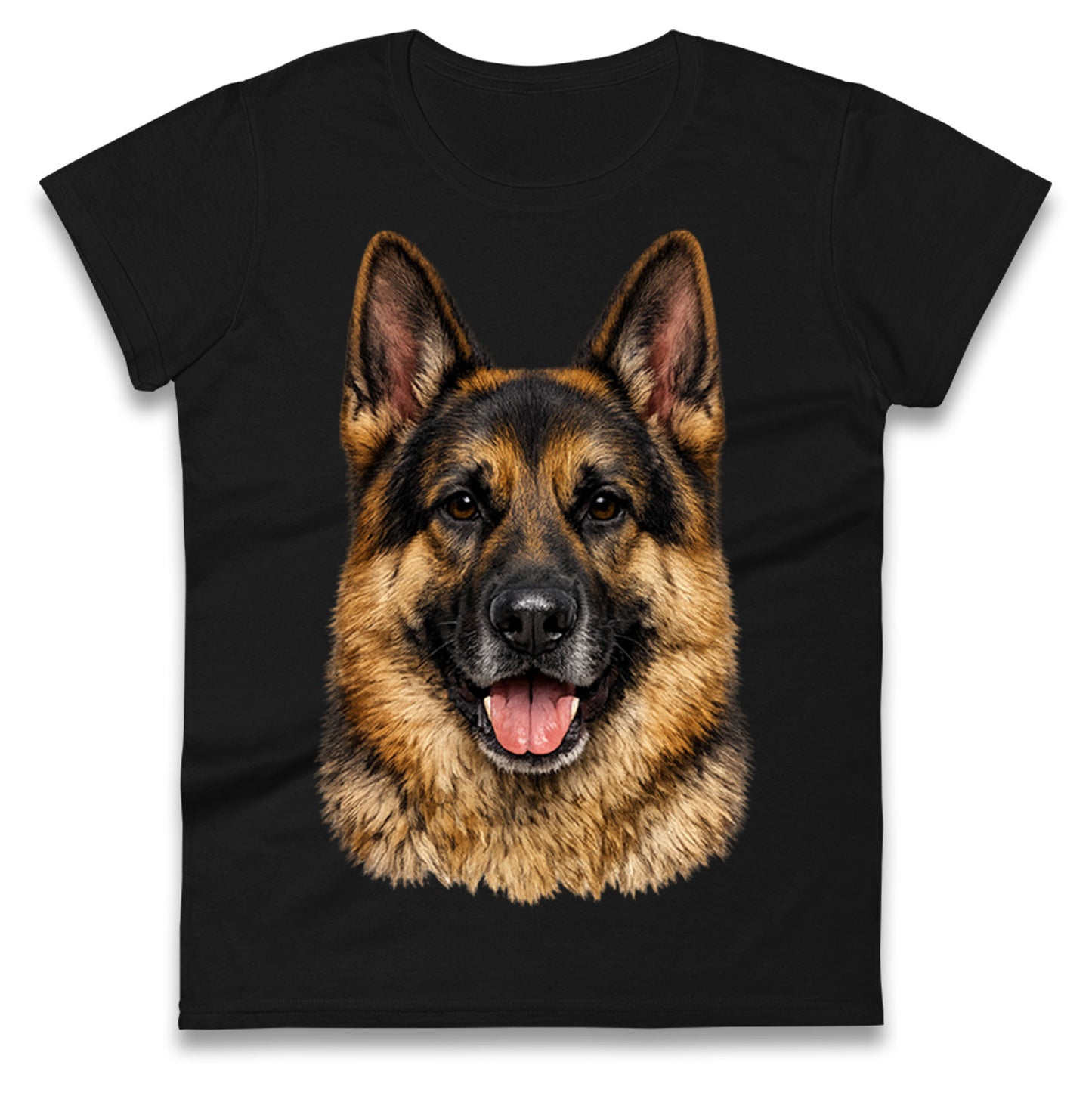 German Shepherd Dog Face Ladies T Shirt