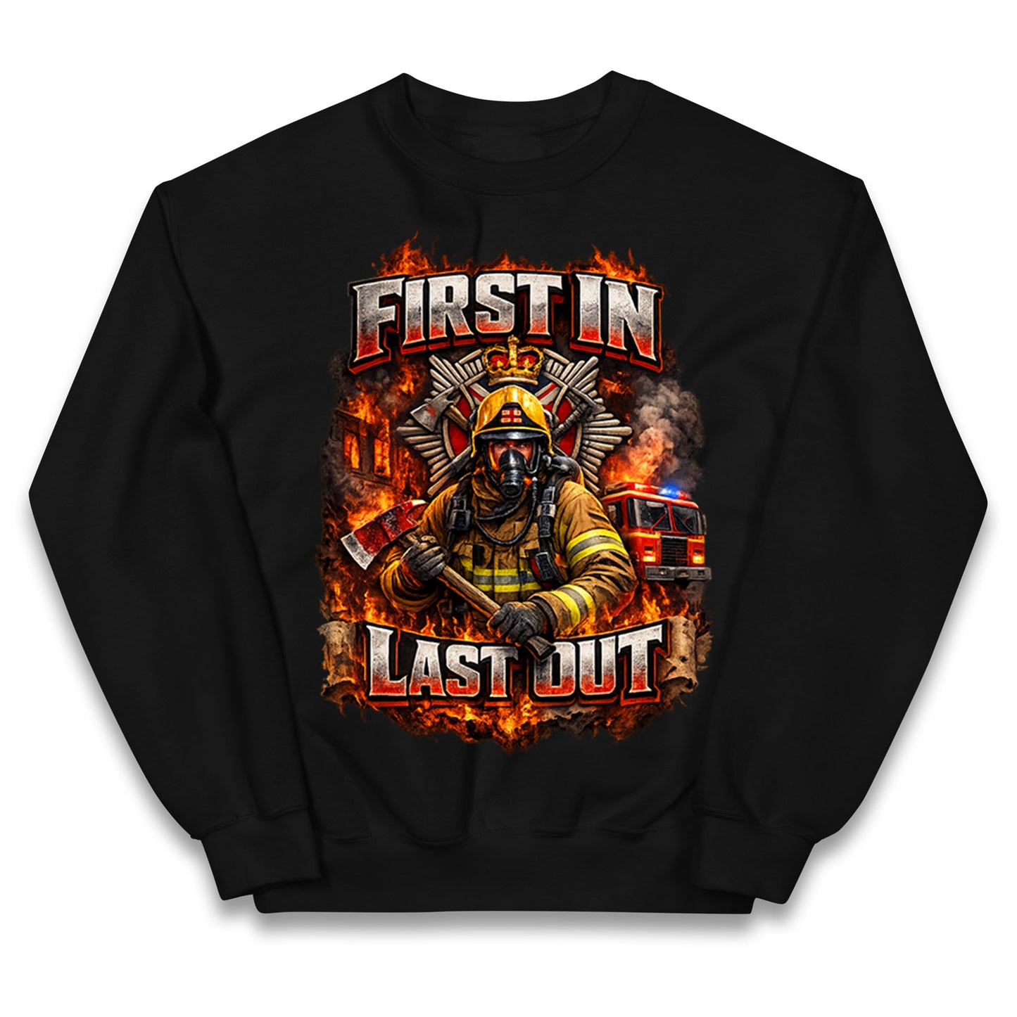 Firefighter First in Last Out Kids Jumper
