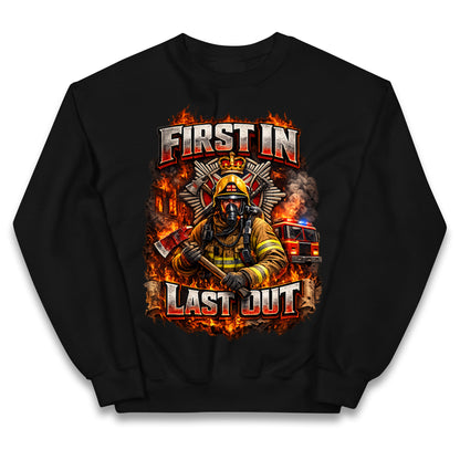 Firefighter First in Last Out Kids Jumper