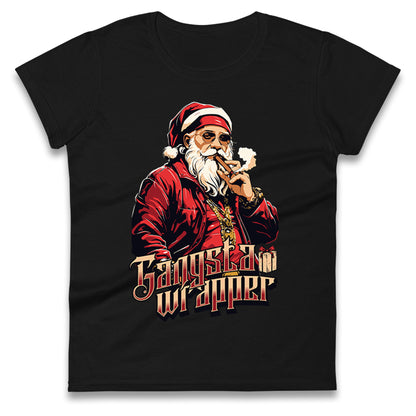 Santa Claus Gangster Ladies T Shirt