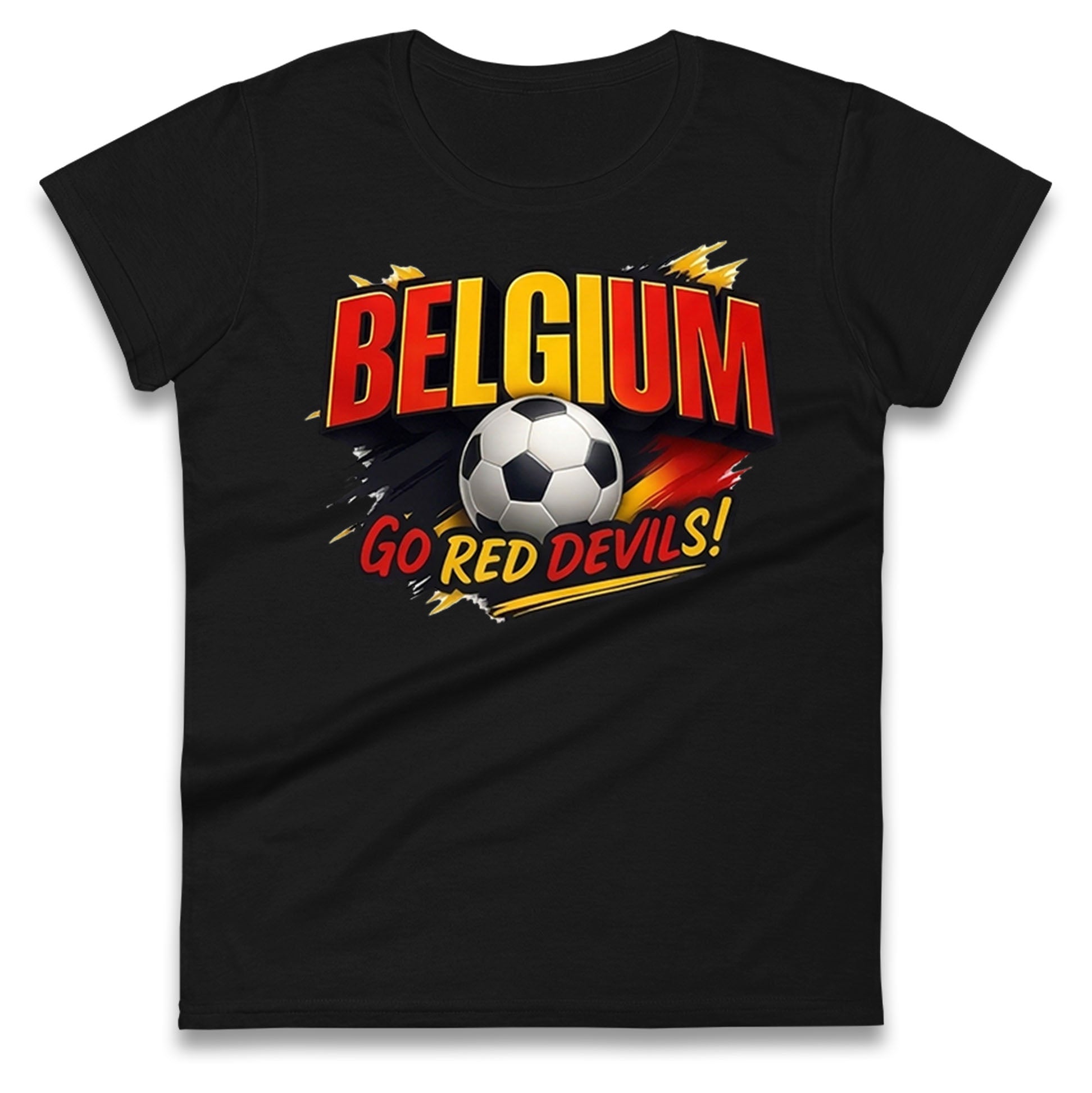 Belgium Retro Football Ladies T Shirt