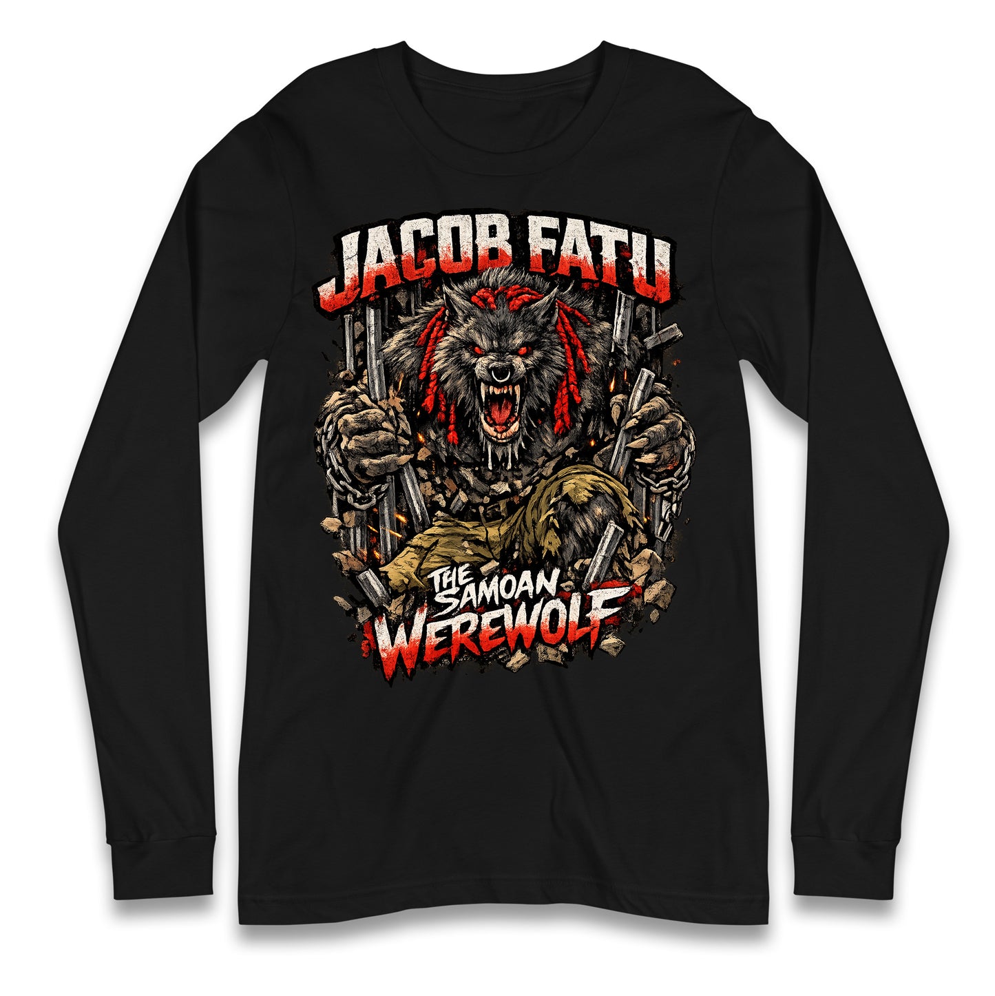 Jacob Fatu The Samoan Werewolf Long Sleeve Shirt