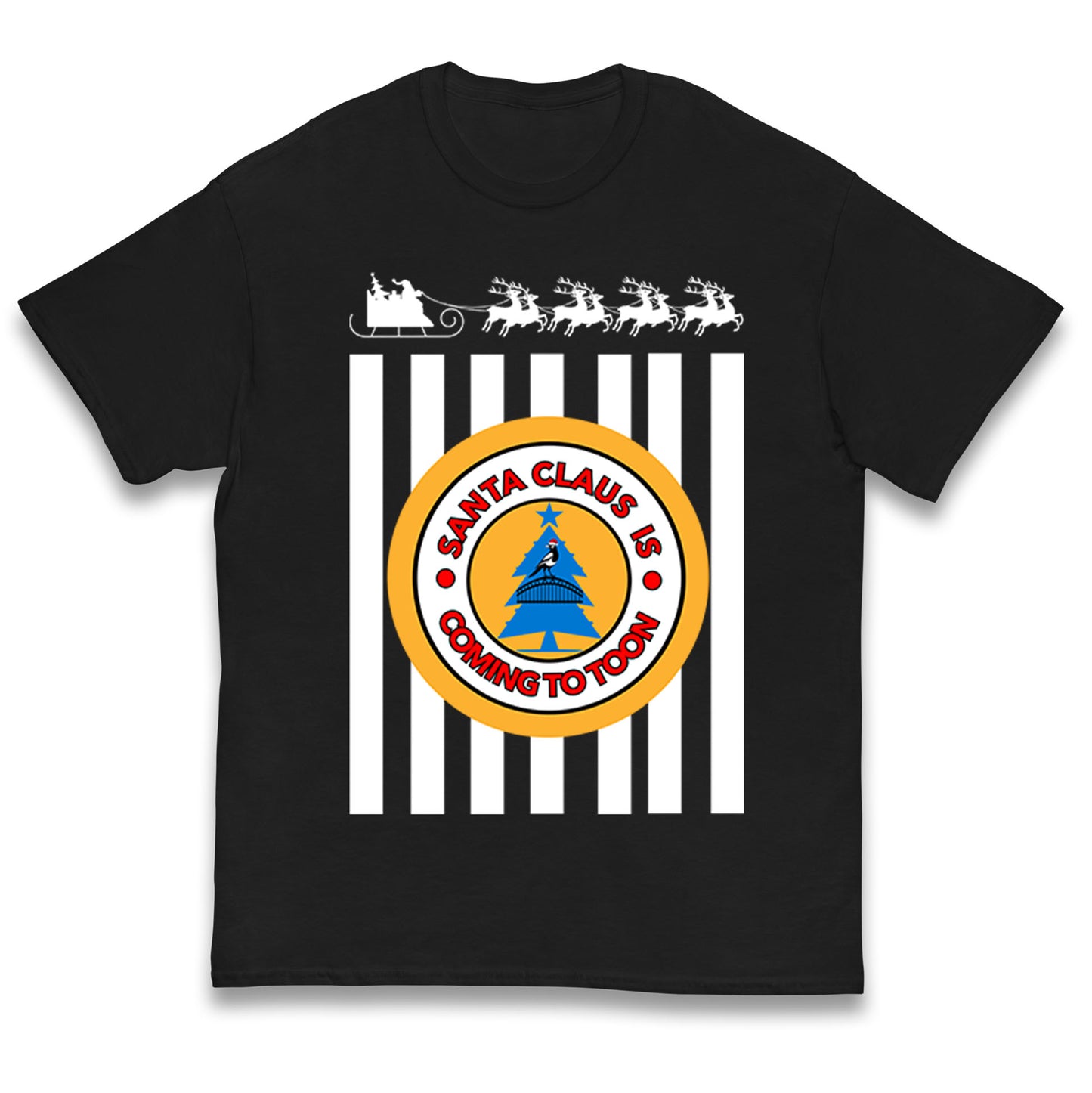 Santa claus is coming to toon christmas Kids T Shirt
