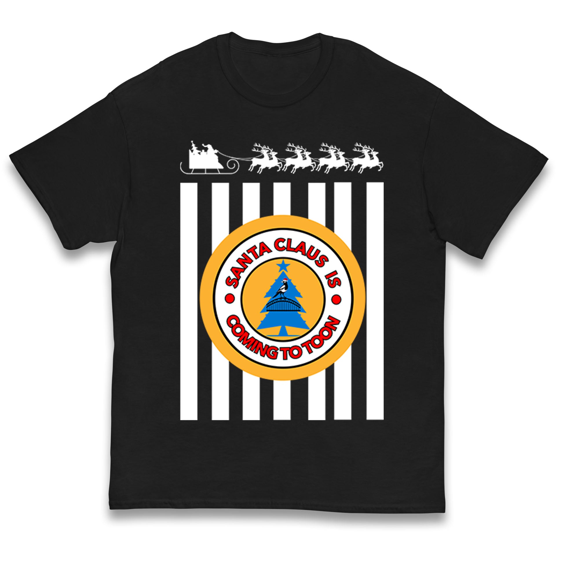 Santa claus is coming to toon christmas Kids T Shirt
