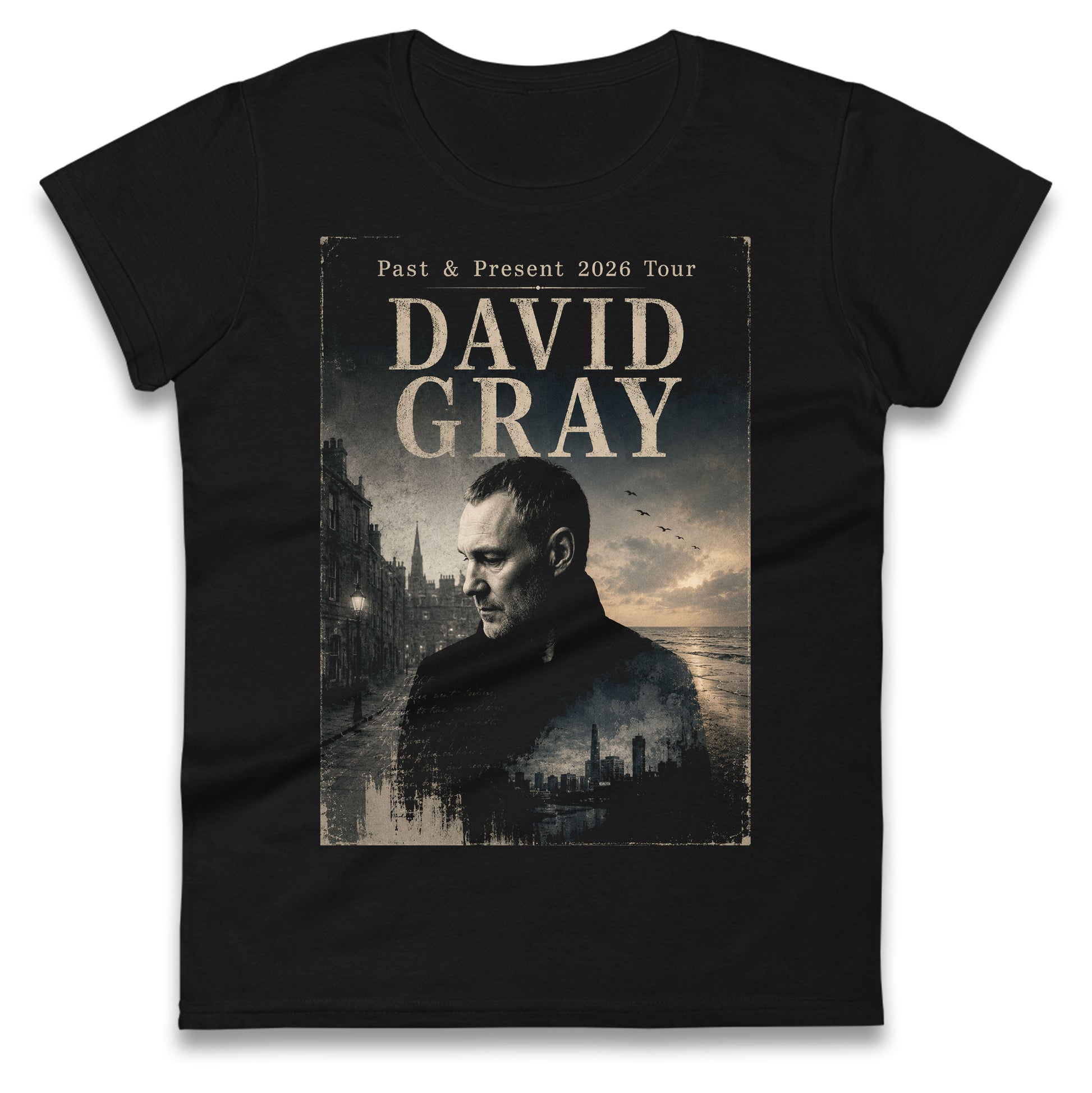 David Gray The Past And Present Tour 2026 Ladies T Shirt