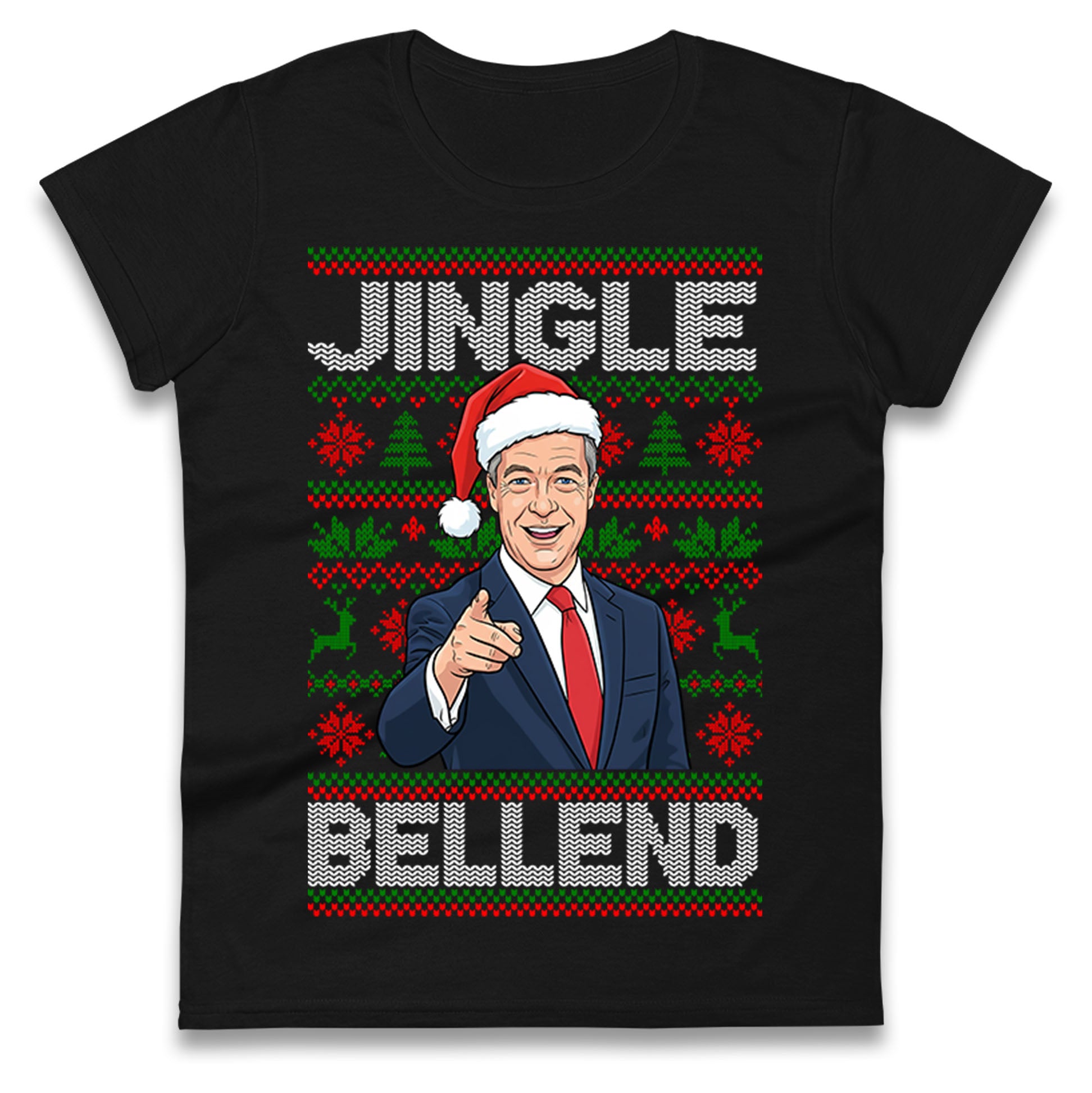 Nigel Farage Christmas Ladies T Shirt