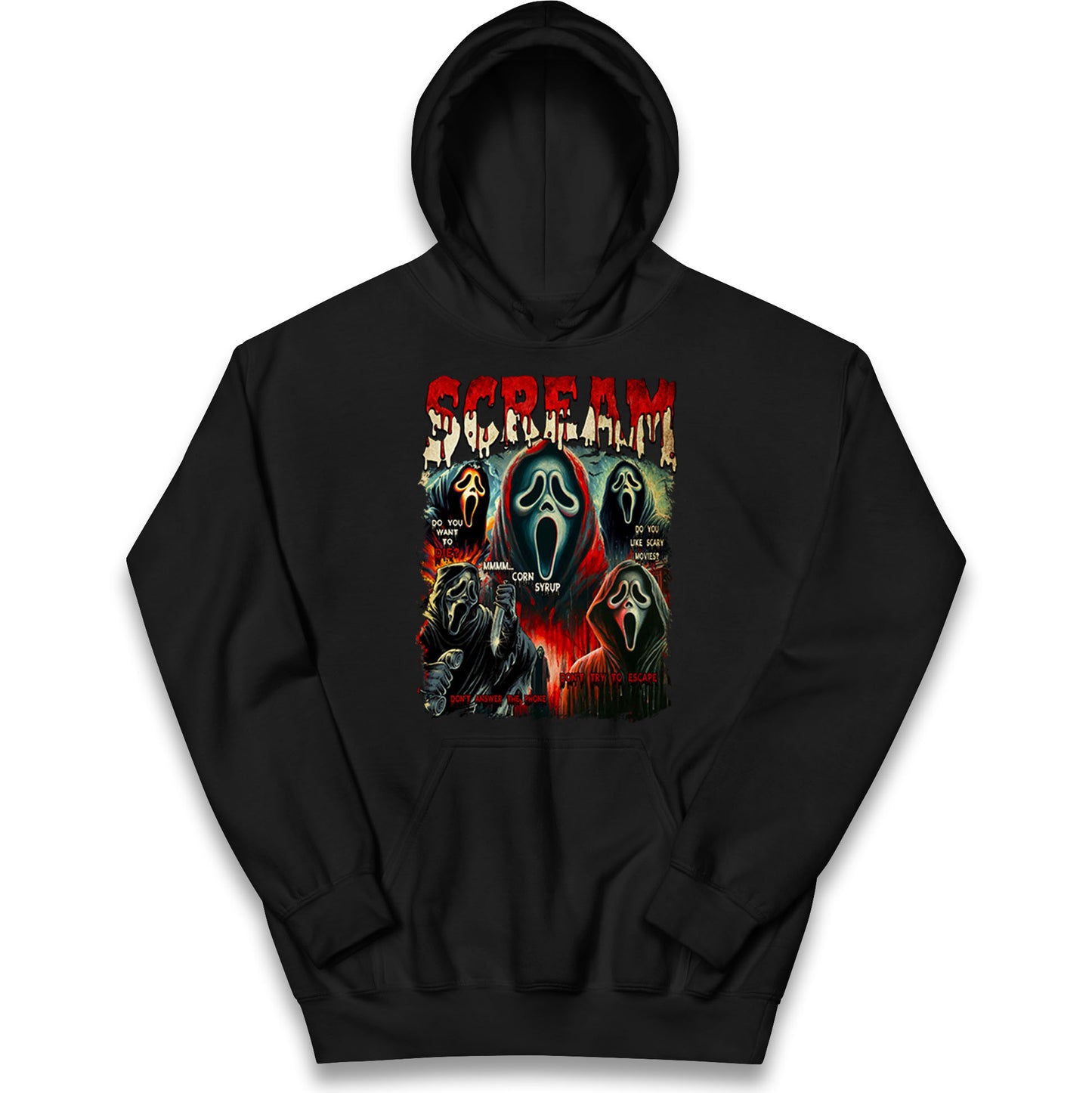 Ghost Face Scream Halloween Bootleg kids Hoodie