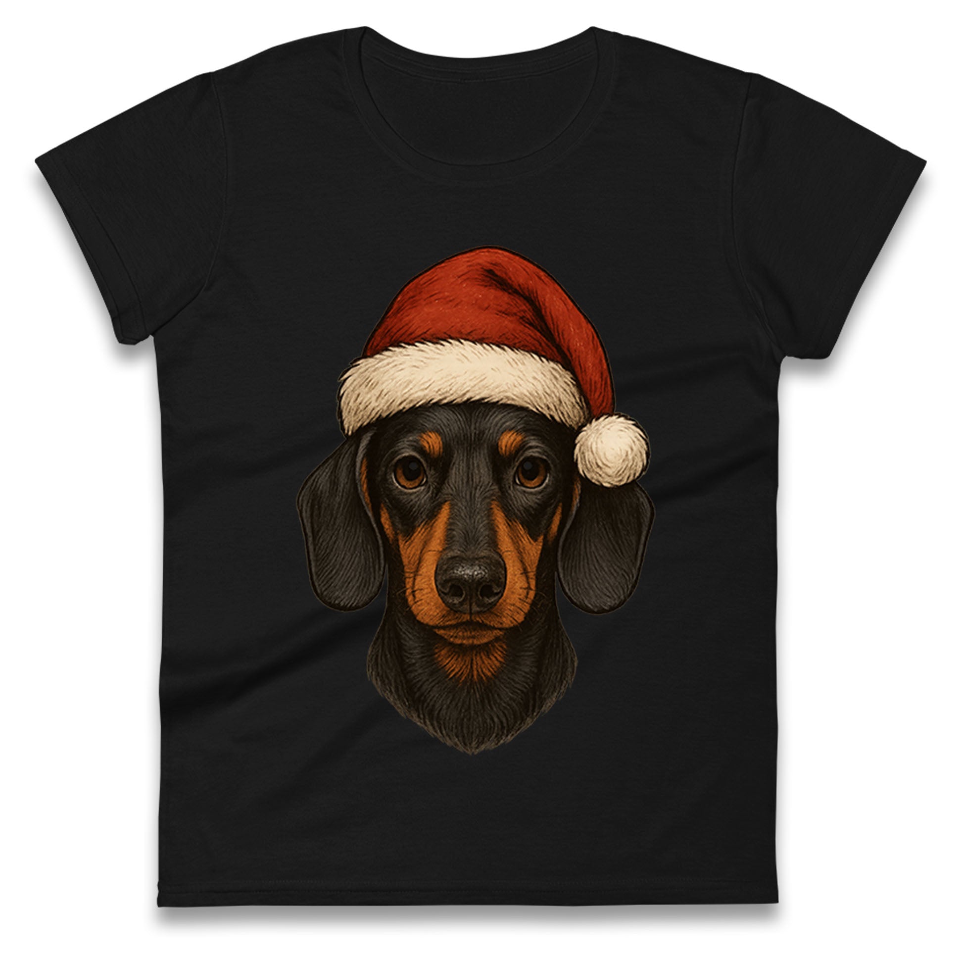 Dachshund Christmas Ladies T Shirt