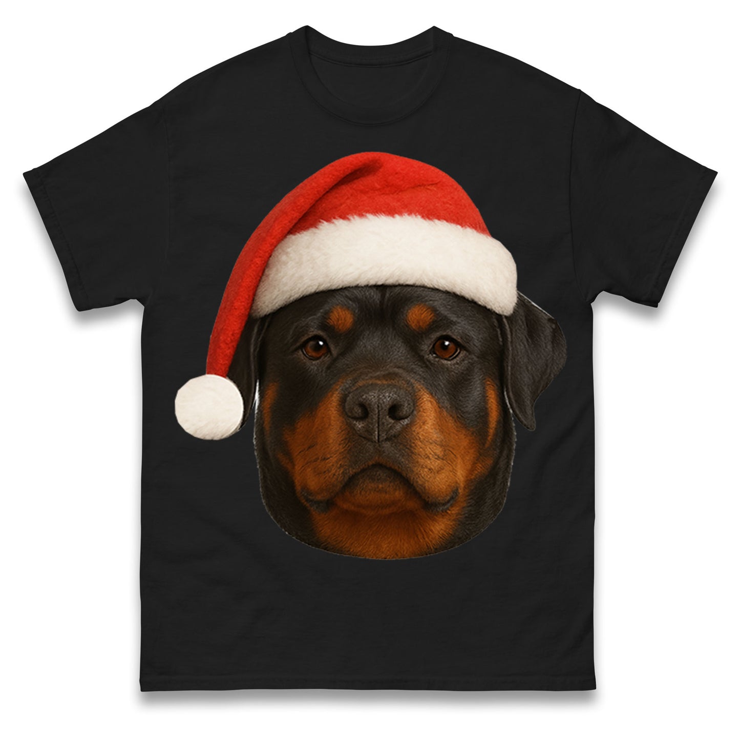 Rottweiler Face Christmas T Shirt