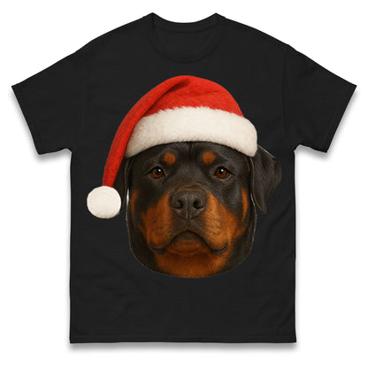 Rottweiler Face Christmas T Shirt