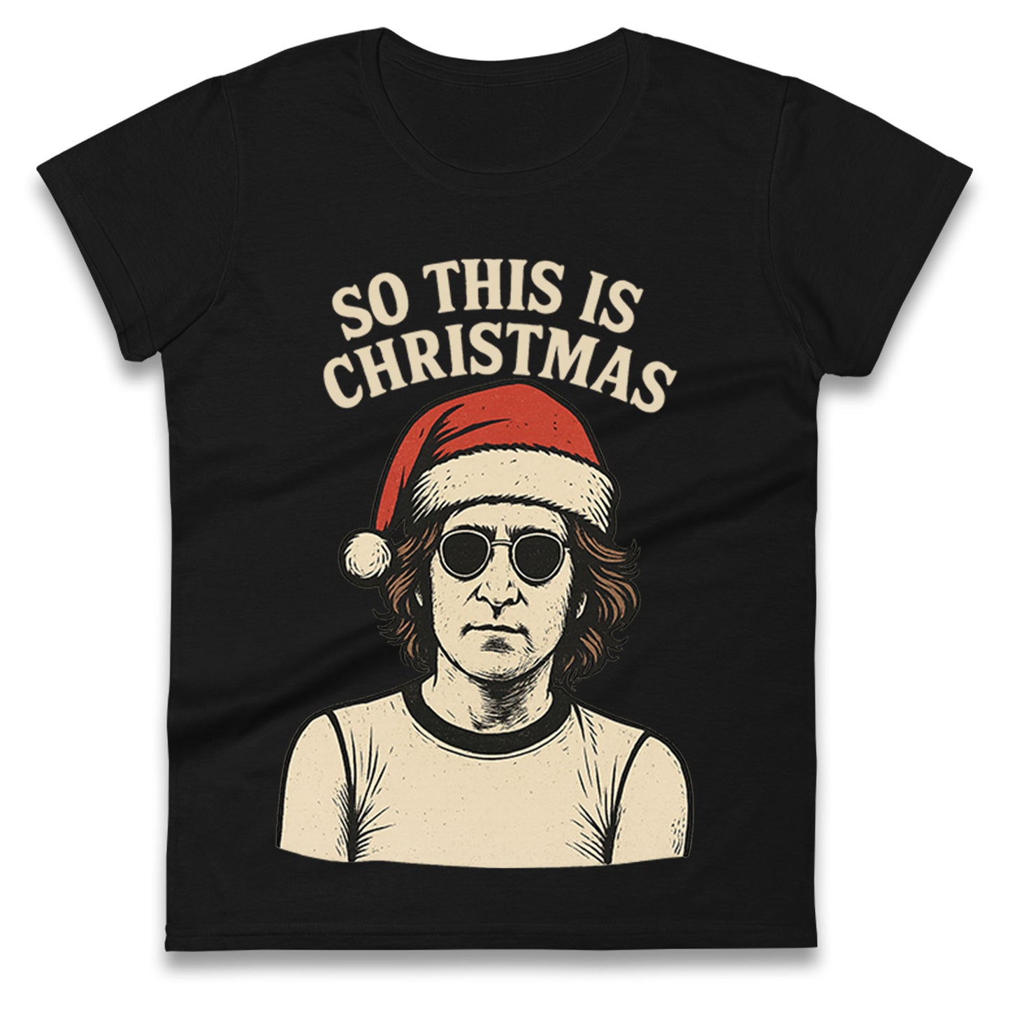 Christmas John Lennon Christmas Ladies T Shirt