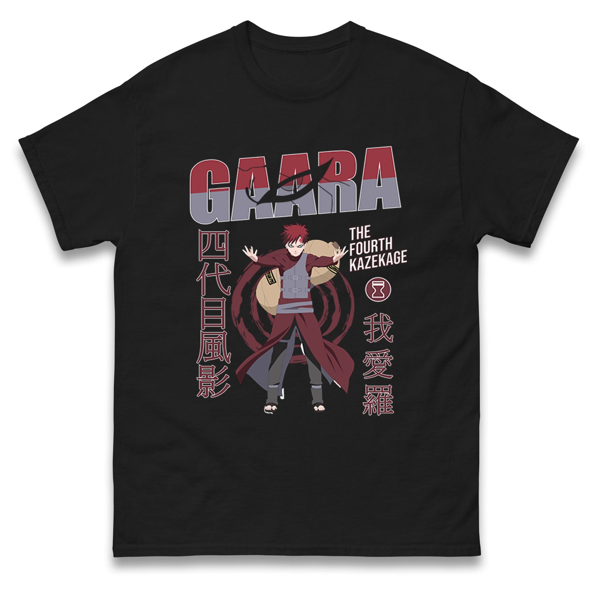 naruto shippuden gaara the fourth kazekage t shirt