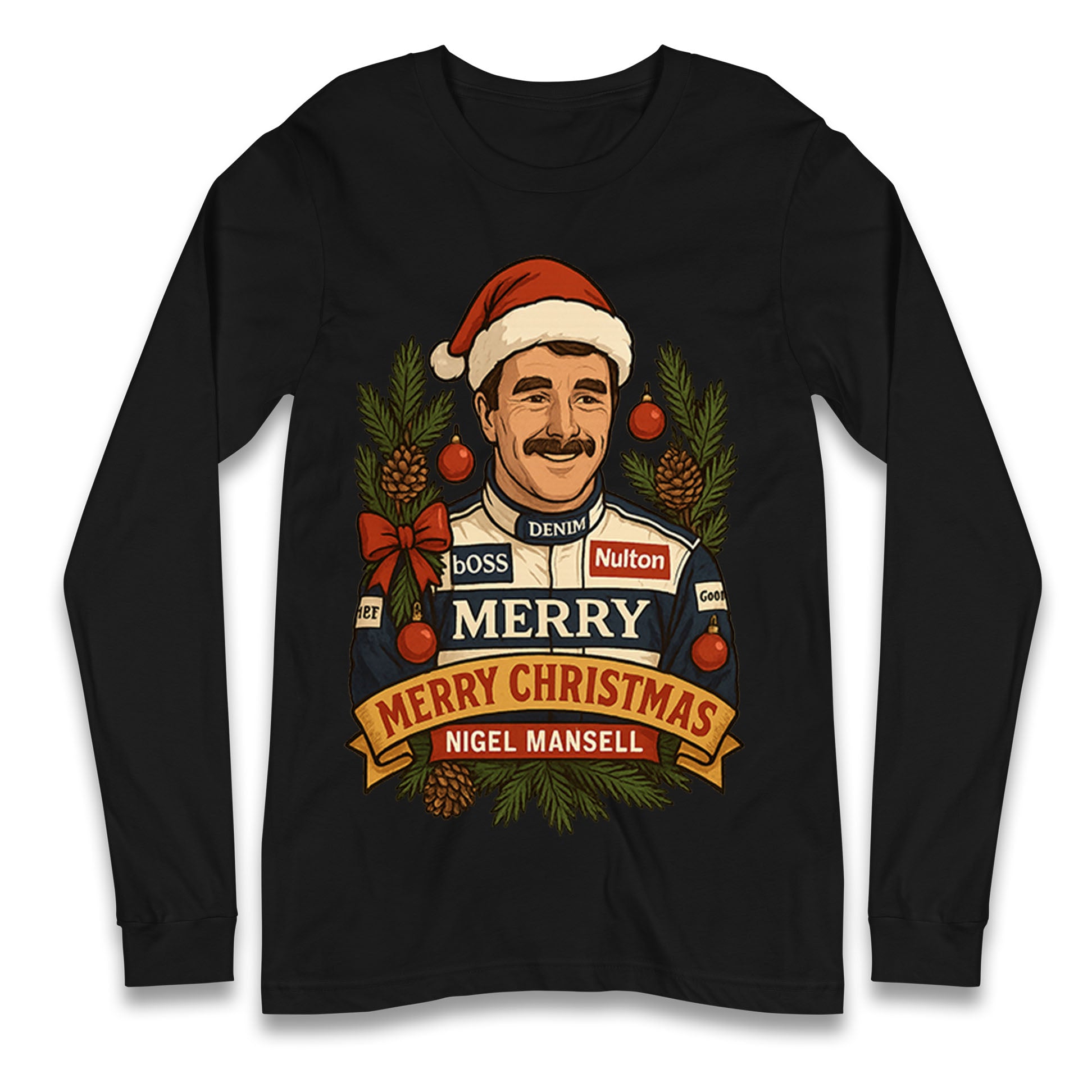 Nigel Mansell Christmas Longsleeve T Shirt