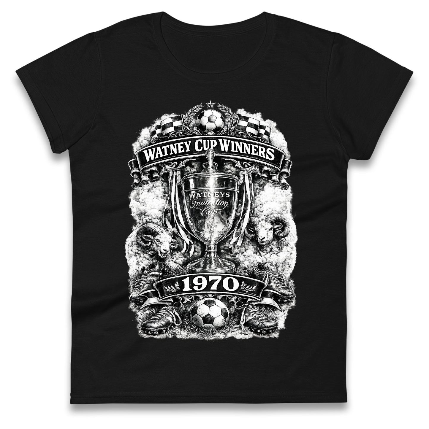 Retro Derby Watney Cup Winners 1970 Ladies T Shirt 