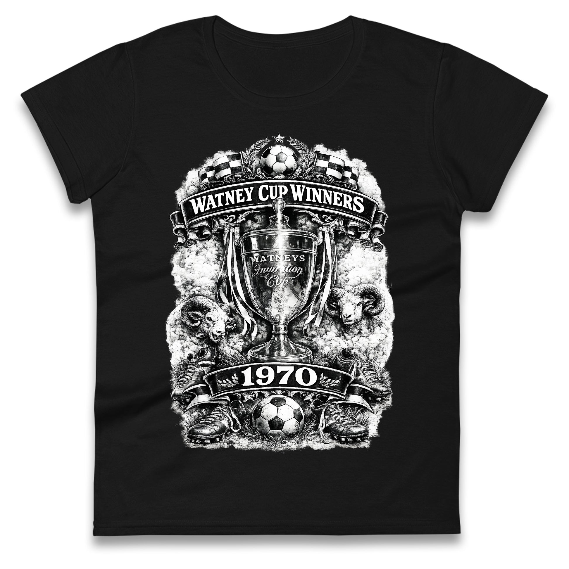 Retro Derby Watney Cup Winners 1970 Ladies T Shirt 