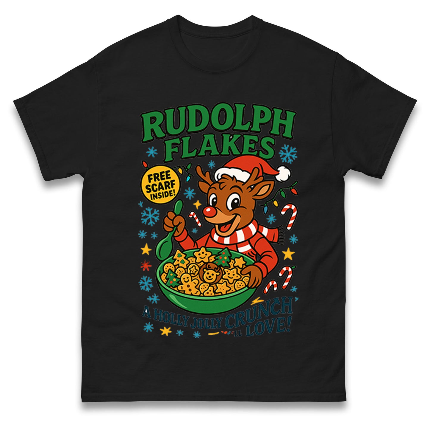 Rudolph Flakes Christmas T Shirt