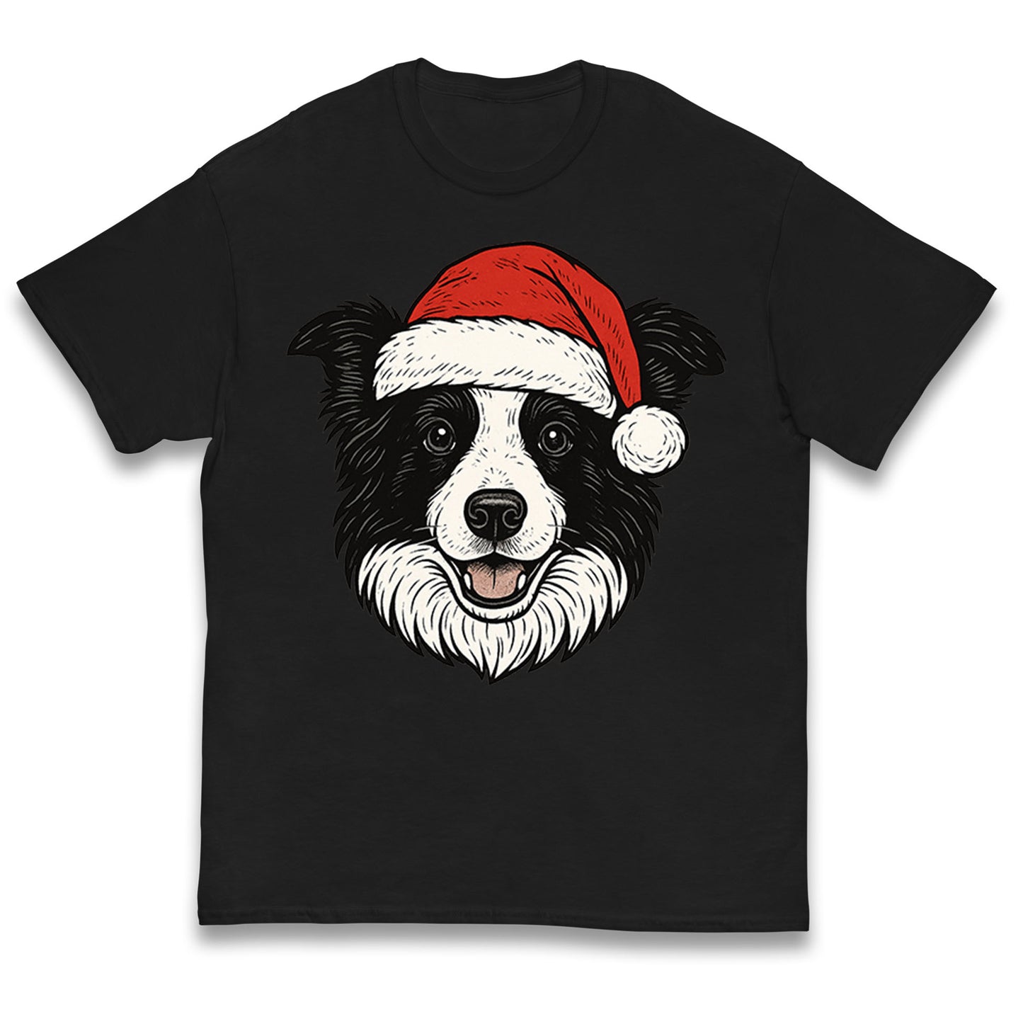 Border Collie Christmas Kids T Shirt