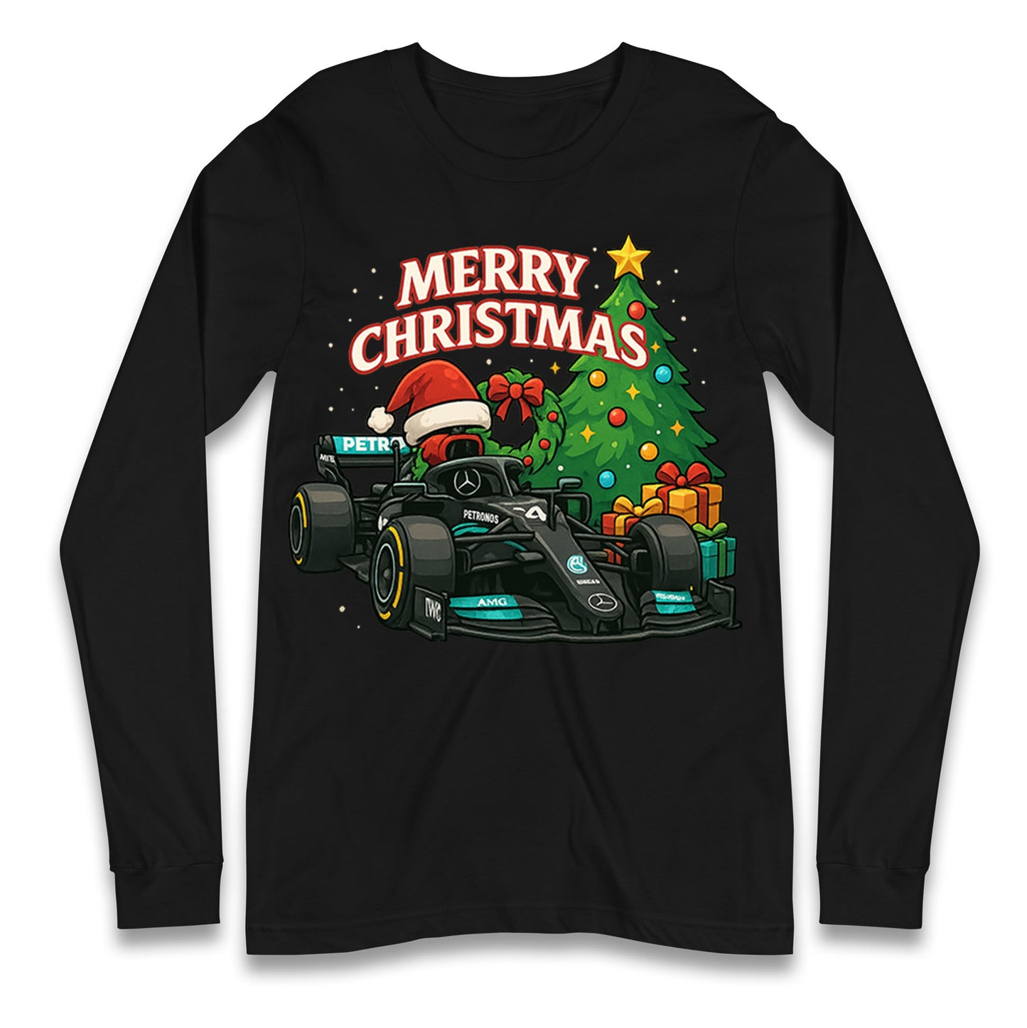 Mercedes F1 Christmas Long Sleeve Shirt