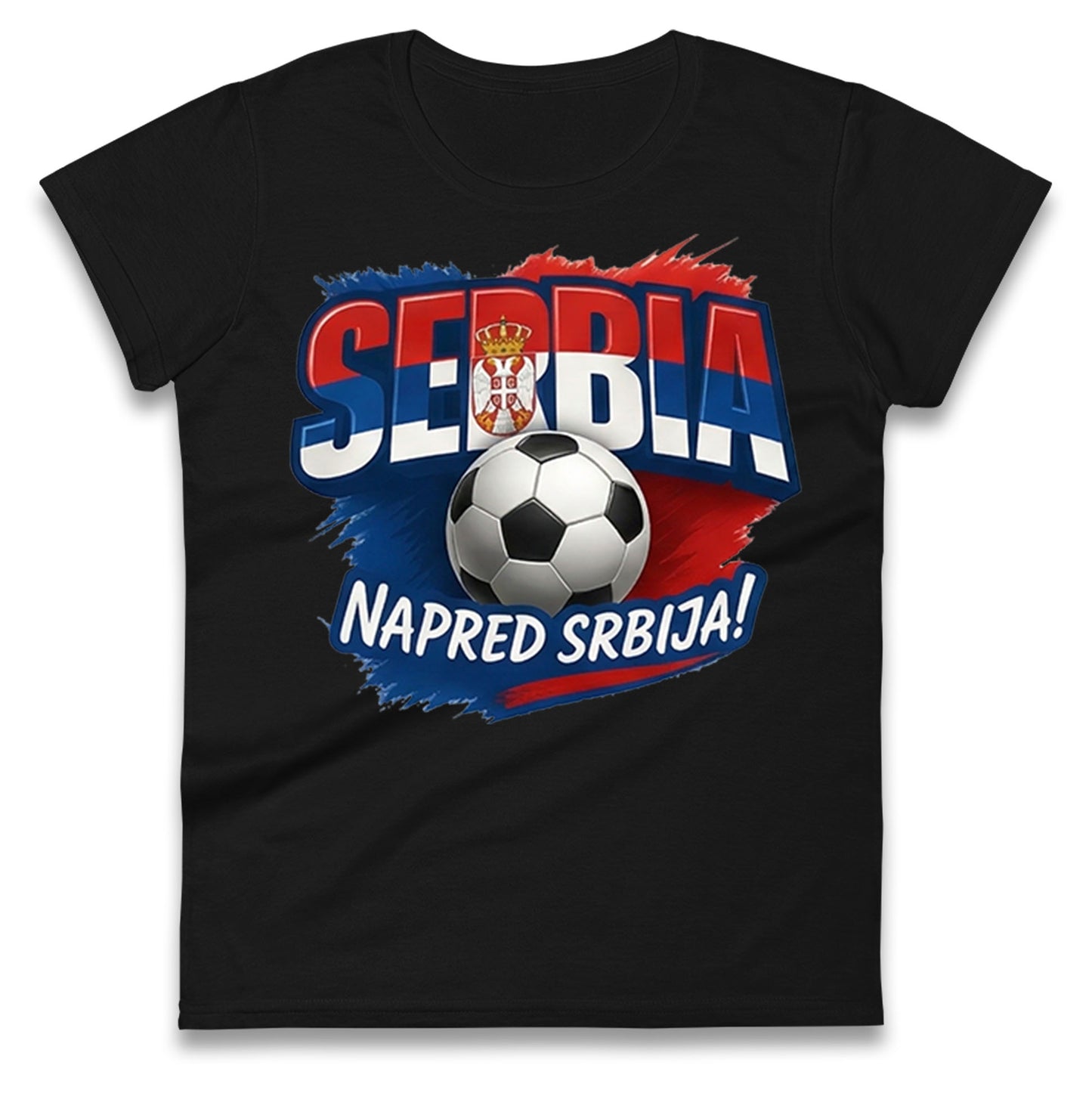 Serbia Retro World Cup Ladies T Shirt