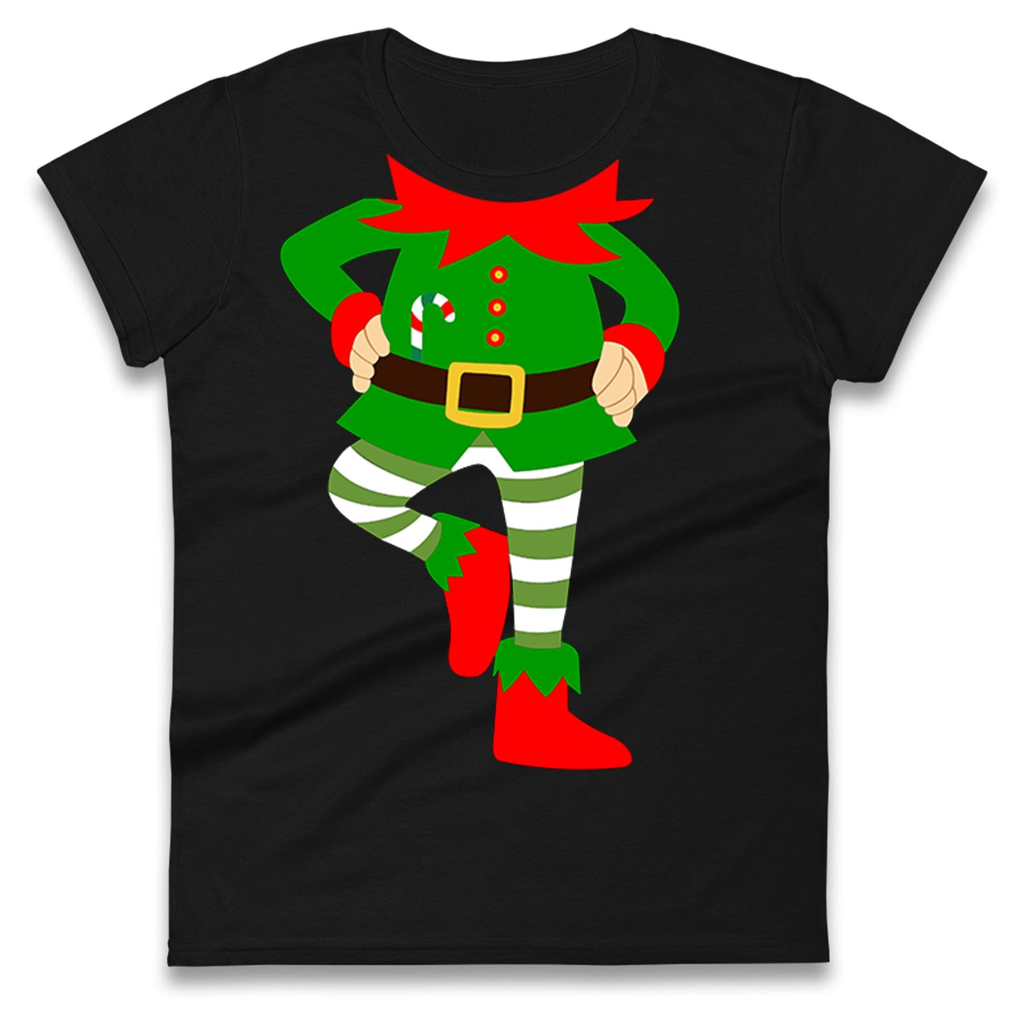 Personalise Christmas Party Wear Elf Womens t shirt