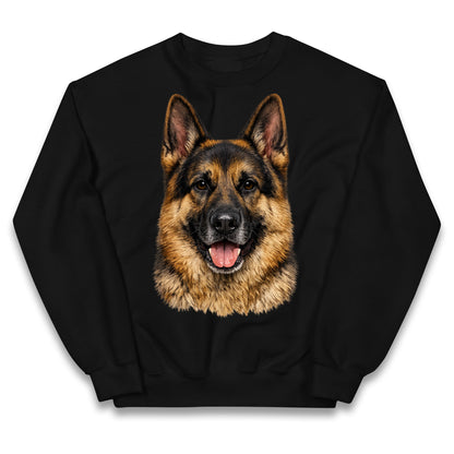 German Shepherd Dog Face Kids Jumper 
