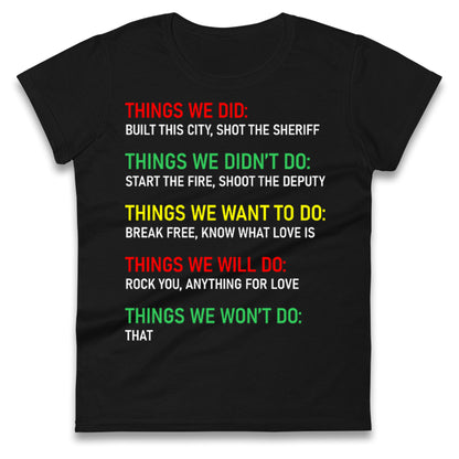 Bob Marley Music Ladies T Shirt 