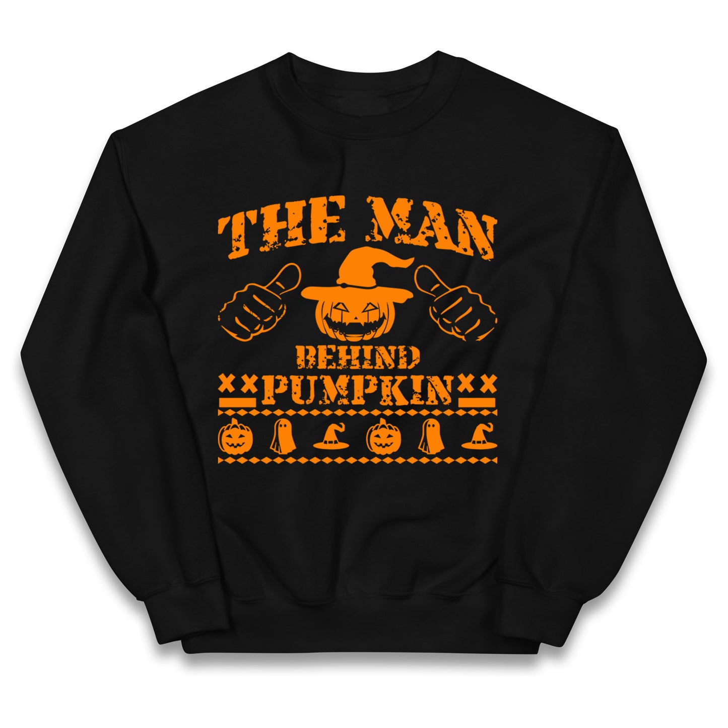 The Man Behind Pumpkin Halloween Kids Jumper