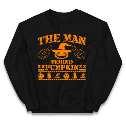 The Man Behind Pumpkin Halloween Kids Jumper
