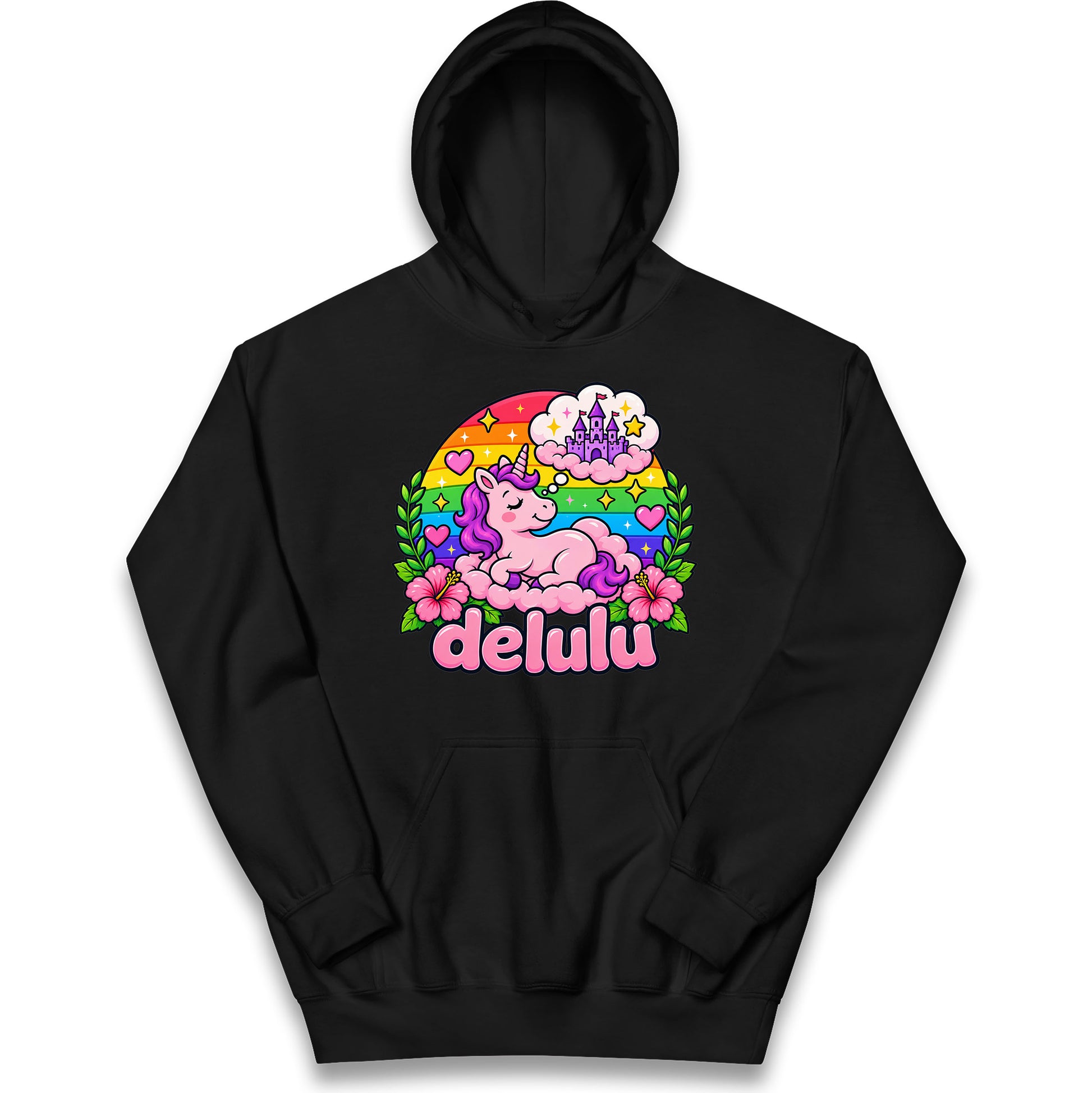 Delulu Unicorn Kids Hoodie