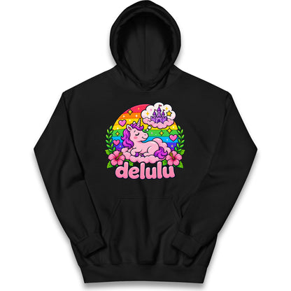 Delulu Unicorn Kids Hoodie