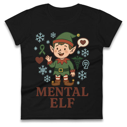 Mental Health Christmas Ladies T Shirt